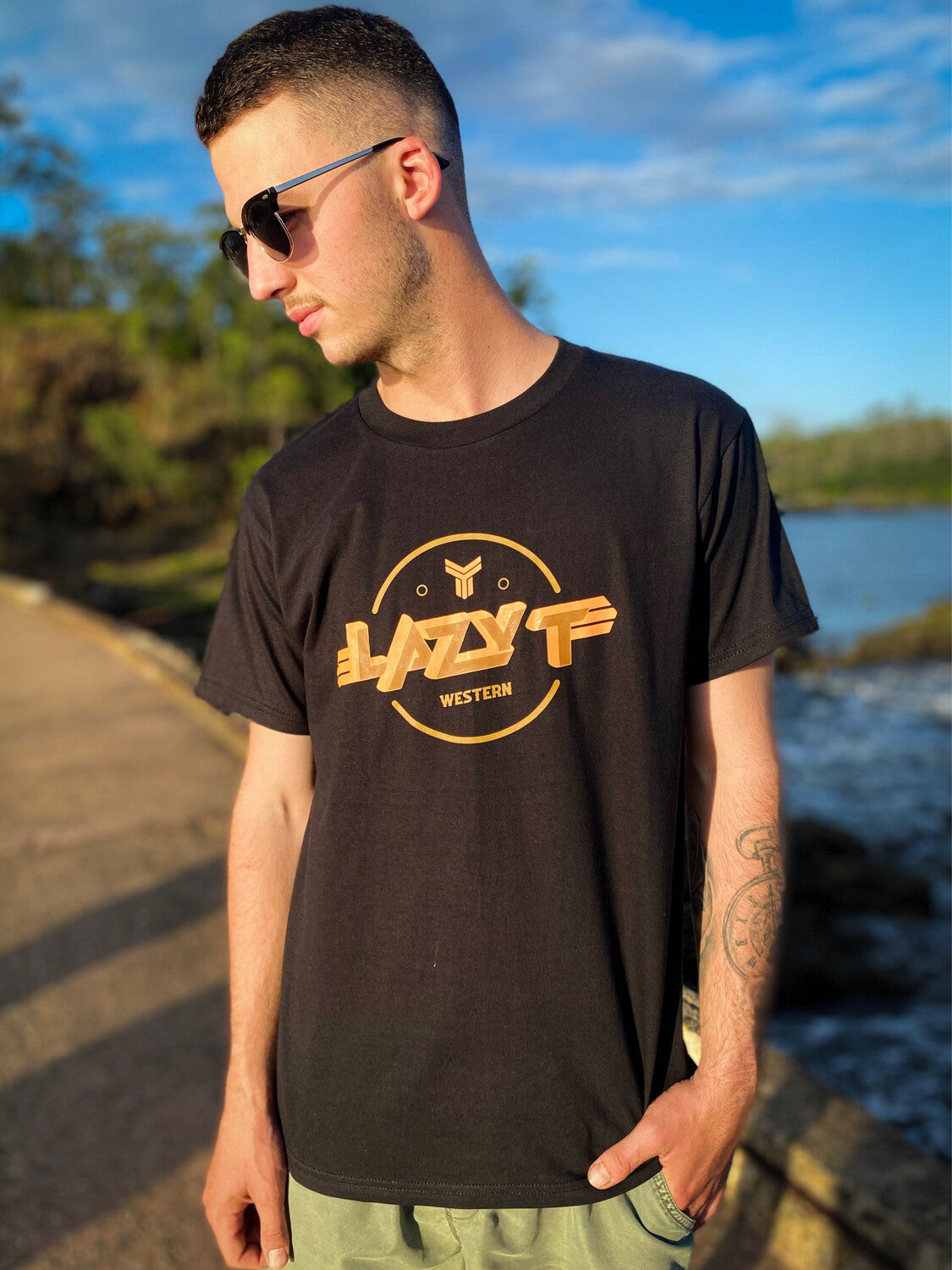 Lazy T Black T-shirt